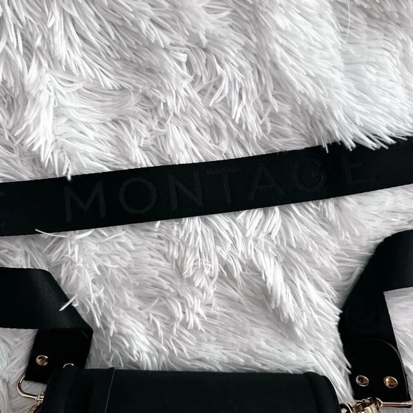 MONTAGE | Black Small Crossbody Travel Eco Convertible Tote Gold Hardware Zipper main image 6